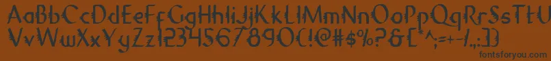GypsyRoadCondensed-fontti – mustat fontit ruskealla taustalla