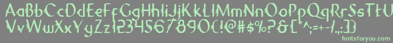 Fonte GypsyRoadCondensed – fontes verdes em um fundo cinza