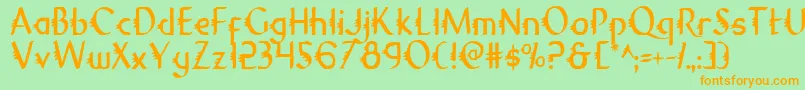 GypsyRoadCondensed Font – Orange Fonts on Green Background