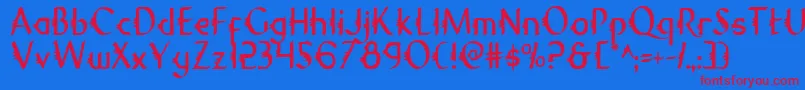 GypsyRoadCondensed-fontti – punaiset fontit sinisellä taustalla