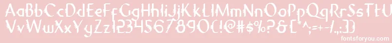 GypsyRoadCondensed-fontti – valkoiset fontit vaaleanpunaisella taustalla