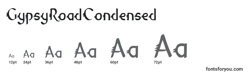 Размеры шрифта GypsyRoadCondensed