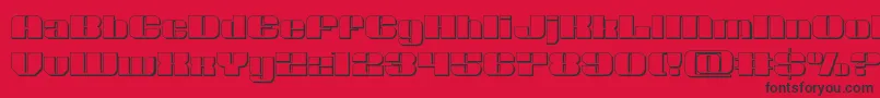 Czcionka Nolocontendre3D – czarne czcionki na czerwonym tle