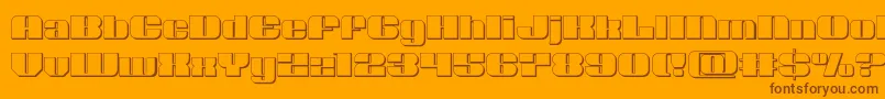 Nolocontendre3D-Schriftart – Braune Schriften auf orangefarbenem Hintergrund