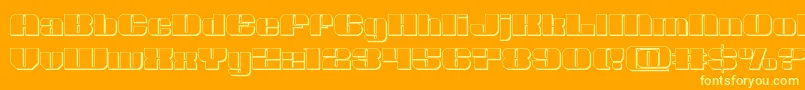 Nolocontendre3D-Schriftart – Gelbe Schriften auf orangefarbenem Hintergrund