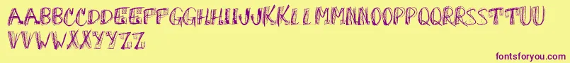 OhGodWhy Font – Purple Fonts on Yellow Background