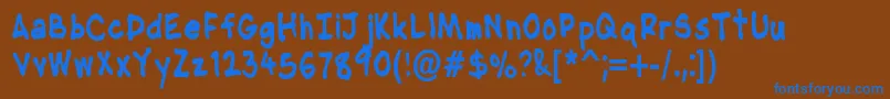 NipcensHandwritingCondbd Font – Blue Fonts on Brown Background