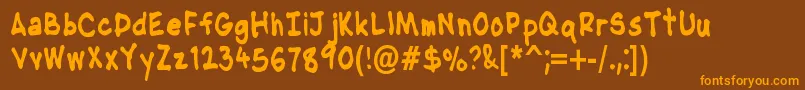 NipcensHandwritingCondbd Font – Orange Fonts on Brown Background
