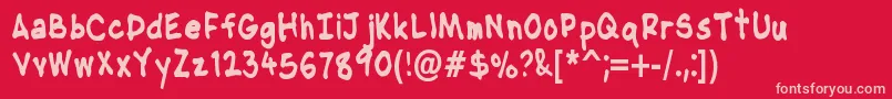 NipcensHandwritingCondbd Font – Pink Fonts on Red Background