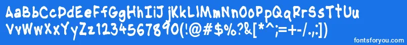 フォントNipcensHandwritingCondbd – 青い背景に白い文字