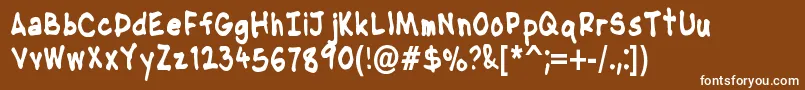 NipcensHandwritingCondbd Font – White Fonts on Brown Background