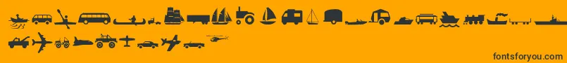 Transportmt Font – Black Fonts on Orange Background