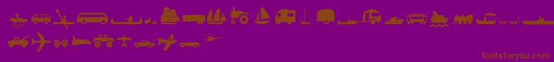 Transportmt Font – Brown Fonts on Purple Background