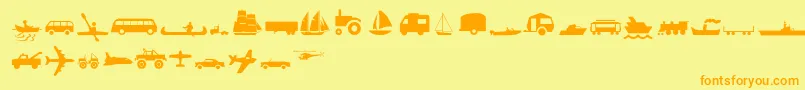 Transportmt Font – Orange Fonts on Yellow Background
