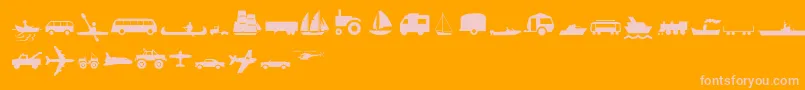 Transportmt Font – Pink Fonts on Orange Background