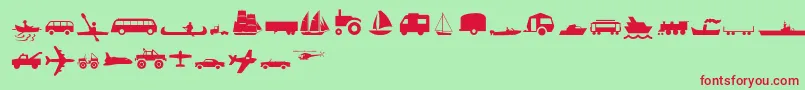 Transportmt Font – Red Fonts on Green Background