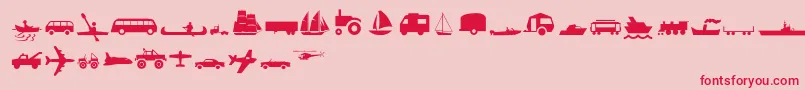 Transportmt Font – Red Fonts on Pink Background