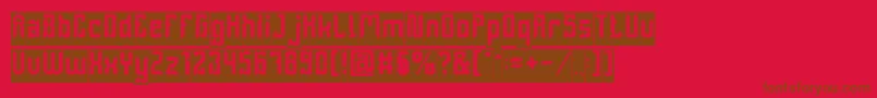 フォントDayakShieldInverse – 赤い背景に茶色の文字