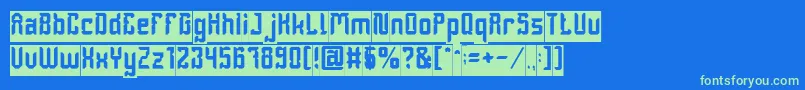 DayakShieldInverse Font – Green Fonts on Blue Background