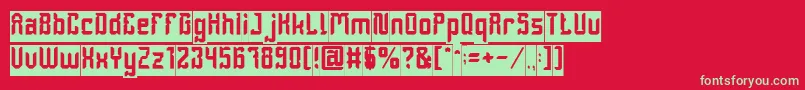 フォントDayakShieldInverse – 赤い背景に緑の文字