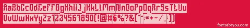 DayakShieldInverse Font – Pink Fonts on Red Background
