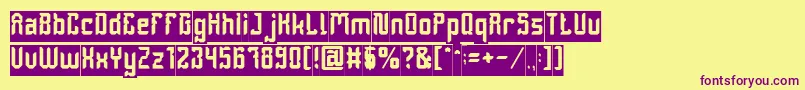 DayakShieldInverse Font – Purple Fonts on Yellow Background