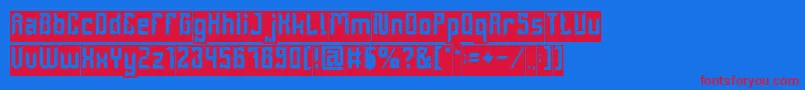 DayakShieldInverse Font – Red Fonts on Blue Background