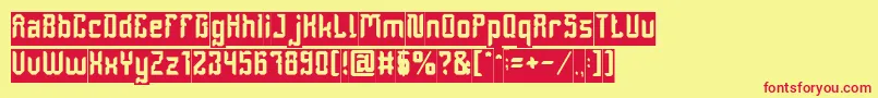 DayakShieldInverse Font – Red Fonts on Yellow Background