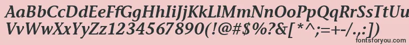 StoneInfSemItcTtSemiitalic Font – Black Fonts on Pink Background