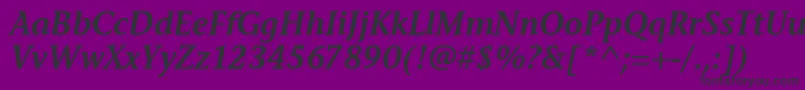 StoneInfSemItcTtSemiitalic Font – Black Fonts on Purple Background