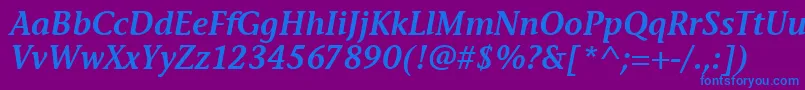Więcej informacji o czcionce StoneInfSemItcTtSemiitalic Czcionka StoneInfSemItcTtSemiitalic – niebieskie czcionki na fioletowym tle