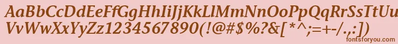 StoneInfSemItcTtSemiitalic Font – Brown Fonts on Pink Background