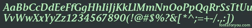 Czcionka StoneInfSemItcTtSemiitalic – zielone czcionki na czarnym tle