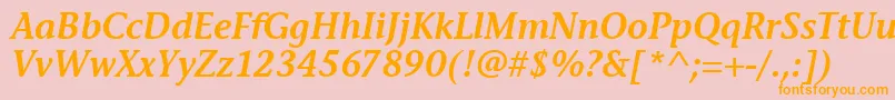 StoneInfSemItcTtSemiitalic Font – Orange Fonts on Pink Background