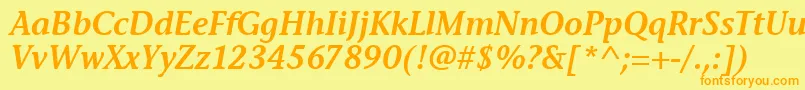 StoneInfSemItcTtSemiitalic Font – Orange Fonts on Yellow Background