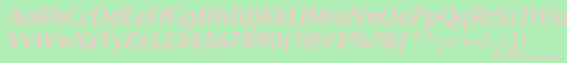 StoneInfSemItcTtSemiitalic Font – Pink Fonts on Green Background