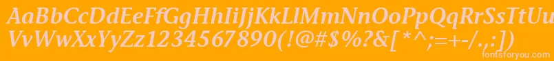 StoneInfSemItcTtSemiitalic Font – Pink Fonts on Orange Background