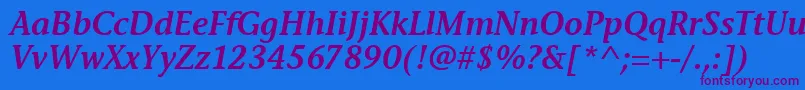 StoneInfSemItcTtSemiitalic Font – Purple Fonts on Blue Background