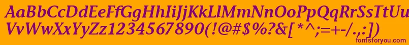 StoneInfSemItcTtSemiitalic Font – Purple Fonts on Orange Background