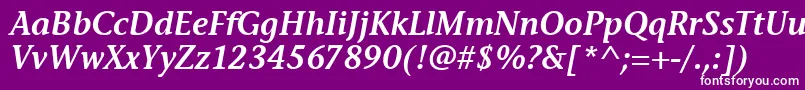 StoneInfSemItcTtSemiitalic Font – White Fonts on Purple Background