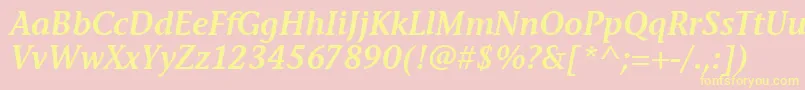 StoneInfSemItcTtSemiitalic Font – Yellow Fonts on Pink Background