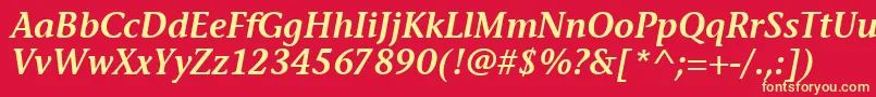 StoneInfSemItcTtSemiitalic Font – Yellow Fonts on Red Background