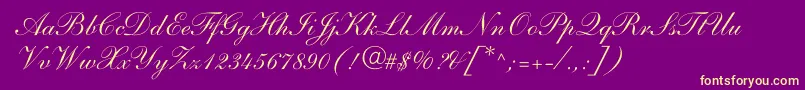 fuente ShelleyAndantescript – Fuentes Amarillas Sobre Fondo Morado