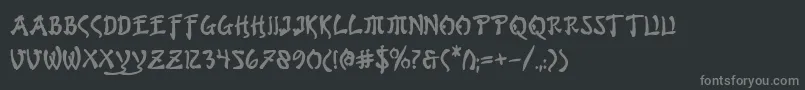 フォントBushidoBold – 黒い背景に灰色の文字