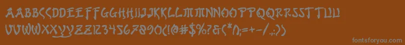 フォントBushidoBold – 茶色の背景に灰色の文字