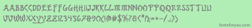 フォントBushidoBold – 緑の背景に灰色の文字