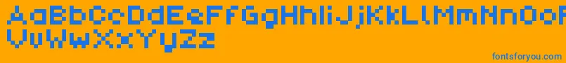 PixlDemo Font – Blue Fonts on Orange Background
