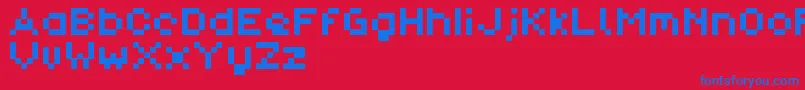 PixlDemo Font – Blue Fonts on Red Background