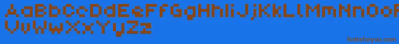 PixlDemo Font – Brown Fonts on Blue Background