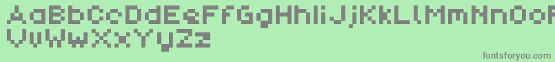 フォントPixlDemo – 緑の背景に灰色の文字